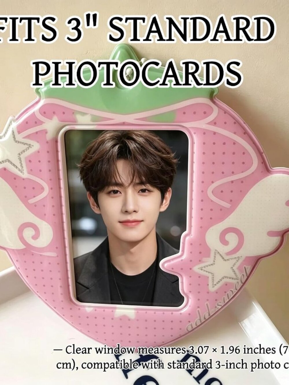 Kawaii Winged Strawberry Photocard Holder with Chain